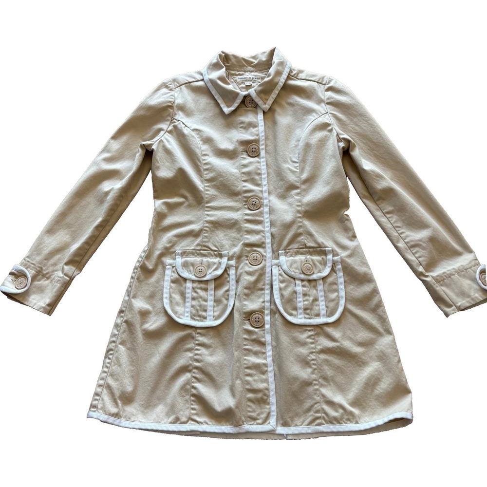 Tommy Hilfiger Tommy Jeans Tan Twill Button Front Trench Coat Jacket Womens XL